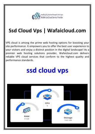 Ssd Cloud Vps | Wafaicloud.com