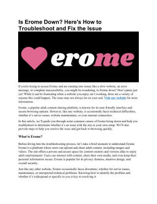Is Erome Down Here's How to Troubleshoot and Fix the Issue