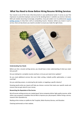 What You Need to Know Before Hiring Resume Writing Services