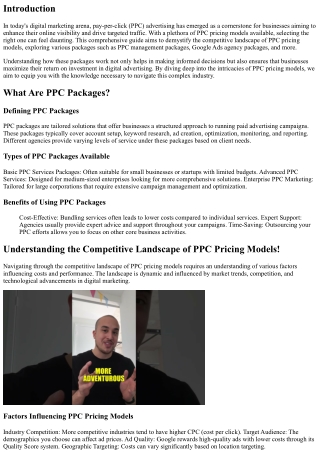 Understanding the Competitive Landscape of PPC Pricing Models!