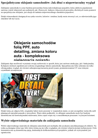 Profesjonalne car wrapping: Jak zadbać o wyjątkowy wygląd