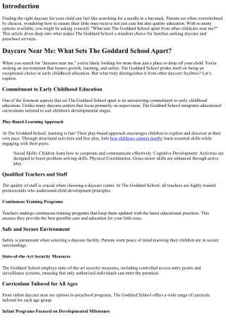 Daycare Near Me: What Sets The Goddard School Apart?