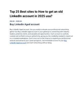 Buy Linkedin Aged account