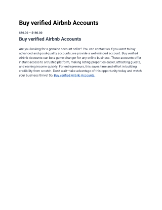 Buy verified Airbnb Accounts