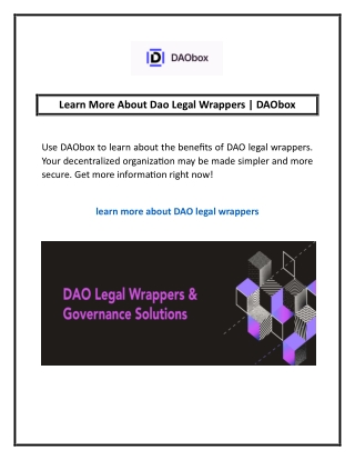 Learn More About Dao Legal Wrappers | DAObox