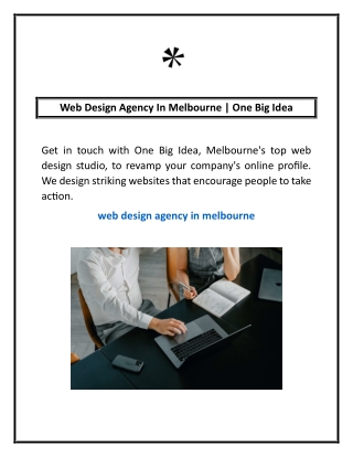 Web Design Agency In Melbourne | One Big Idea