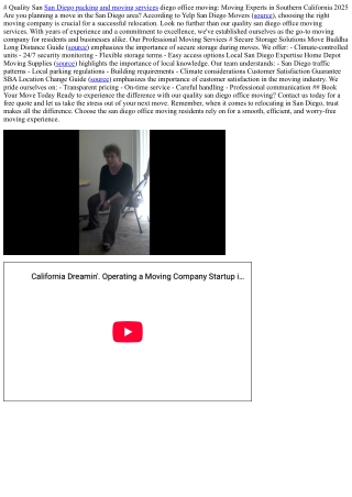 # Quality San diego office moving: Moving Experts in Southern California 2025