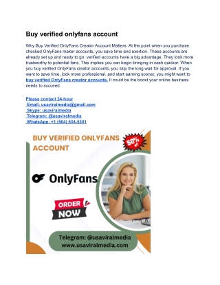 Top 12 Site To Buy Verified Onlyfans Accounts 2025