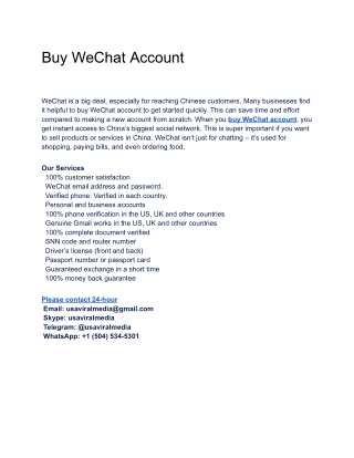 24 Best Wechat Services To Buy Online at Bestvccproshop