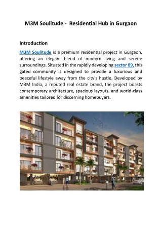 Experience Modern Living at M3M Soulitude, Gurgaon
