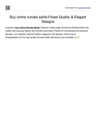 Buy Online Rumala Sahib – Beautiful & High-Quality!