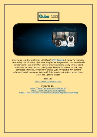 Smart WiFi Camera for Home Security – Qubo World