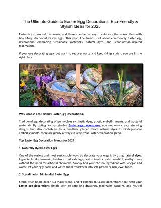 The Ultimate Guide to Easter Egg Decorations Eco-Friendly & Stylish Ideas for 2025