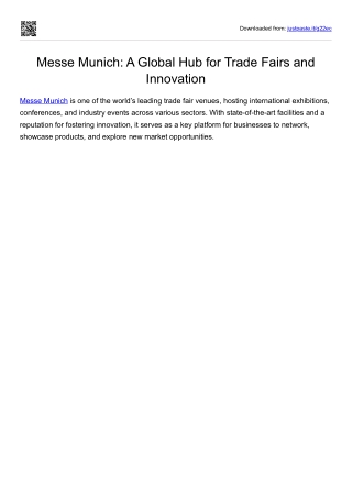 Messe Munich A Global Hub for Trade Fairs and Innovation