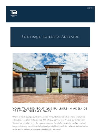 Boutique builders adelaide