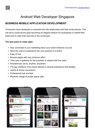 Android Web Developer Singapore