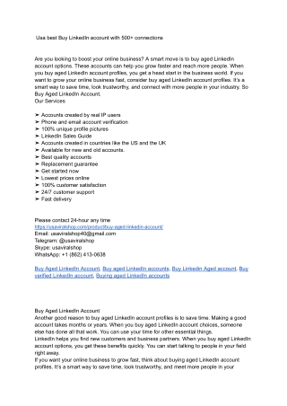 Usa best Buy LinkedIn account with 500  connections