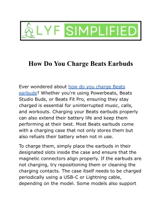 How Do You Charge Beats Earbuds