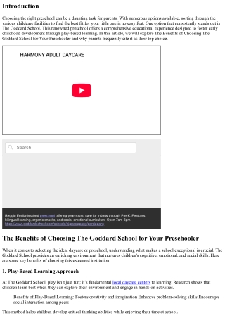 The Benefits of Choosing The Goddard School for Your Preschooler