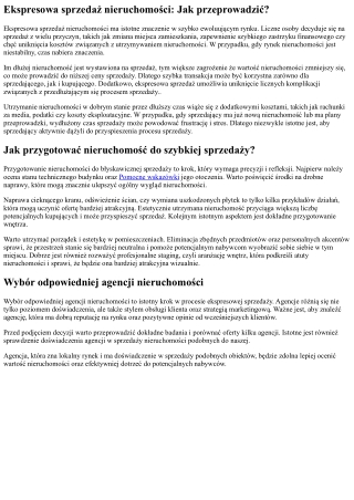 Błyskawiczna sprzedaż nieruchomości: Jak efektywnie sprzedać?