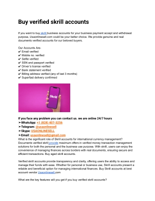 Buy verified skrill accounts