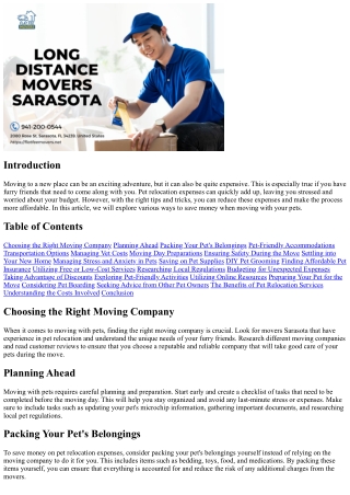 Moving on a Budget: Tips for Reducing Pet Relocation Expenses