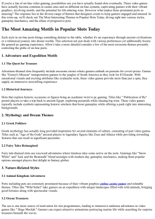 One Of The Most Exciting  Styles in Popular Slots Today