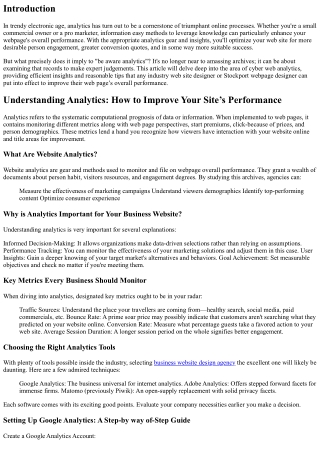 Understanding Analytics: How to Improve Your Site’s Performance