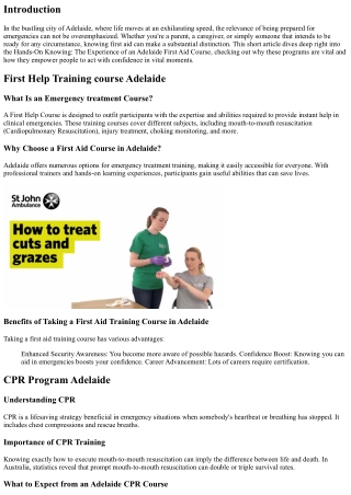 Hands-On Understanding: The Experience of an Adelaide Emergency Treatment Course