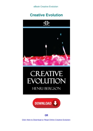 eBook Creative Evolution