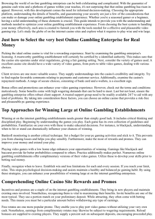 Genuine  Cash Online  Casino Site - Exploring  the most effective  Systems for W