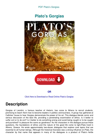 PDF Plato's Gorgias