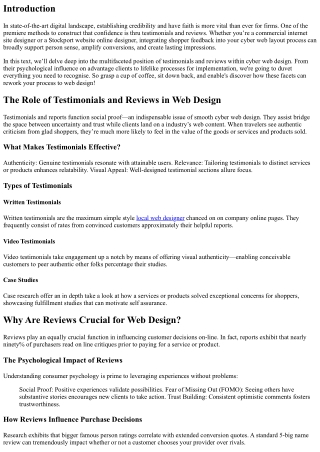 The Role of Testimonials and Reviews in Web Design