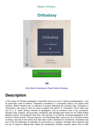 eBooks Orthodoxy
