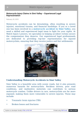 Motorcycle Accident in Simi Valley