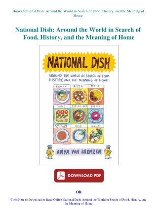 Books National Dish Around the World in Search of Food  History  and the Meaning of Home