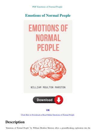 PDF Emotions of Normal People
