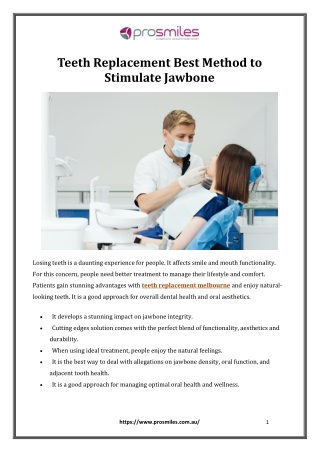 Teeth Replacement Best Method to Stimulate Jawbone