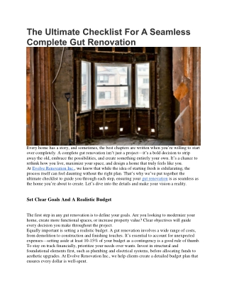 Gut Renovation