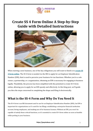 Create SS 4 Form Online A Step-by-Step Guide with Detailed Instructions