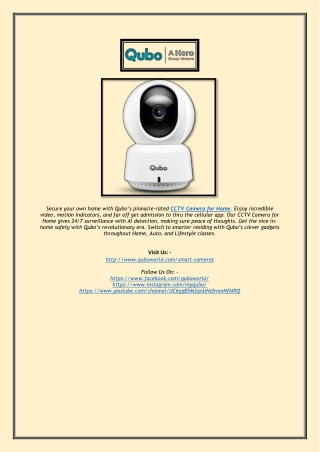 Buy Best CCTV Camera for Home – Qubo World