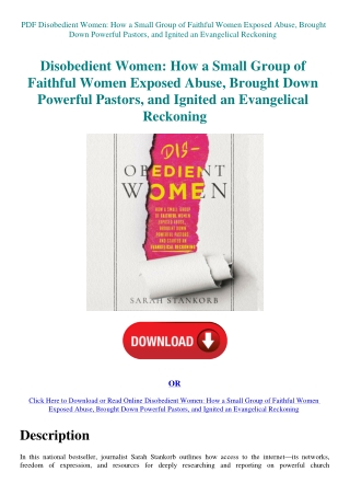 PDF Disobedient Women How a Small Group of Faithful Women Exposed Abuse  Brought Down Powerful Pasto