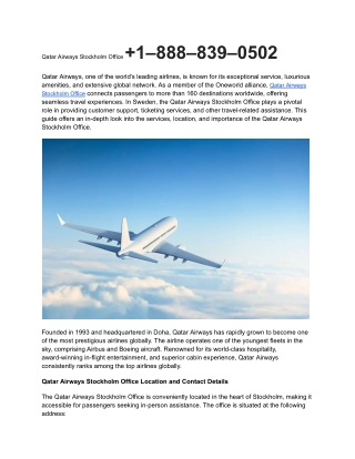 Qatar Airways Stockholm Office