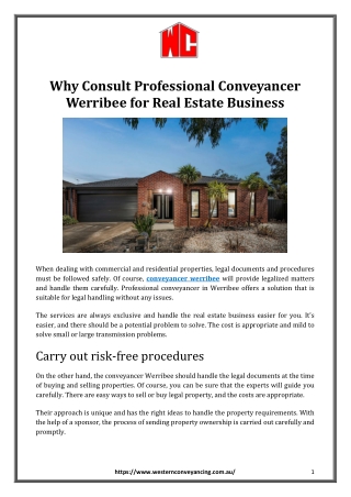 Why Consult Professional Conveyancer Werribee for Real Estate Business