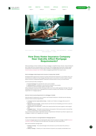 How Home Insurance Company Near Oakville Affects Your Mortgage