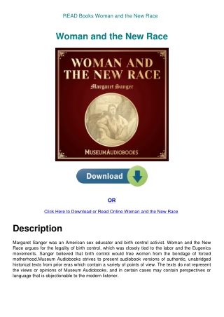 READ Books Woman and the New Race