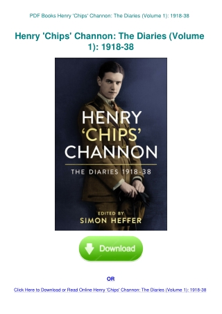 PDF Books Henry 'Chips' Channon The Diaries (Volume 1) 1918-38