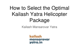 How to Select the Optimal Kailash Yatra Helicopter Package
