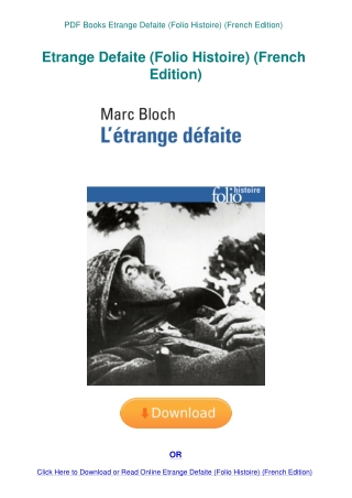 PDF Books Etrange Defaite (Folio Histoire) (French Edition)