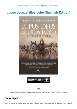 eBook Lupus deus  el dios Lobo (Spanish Edition)